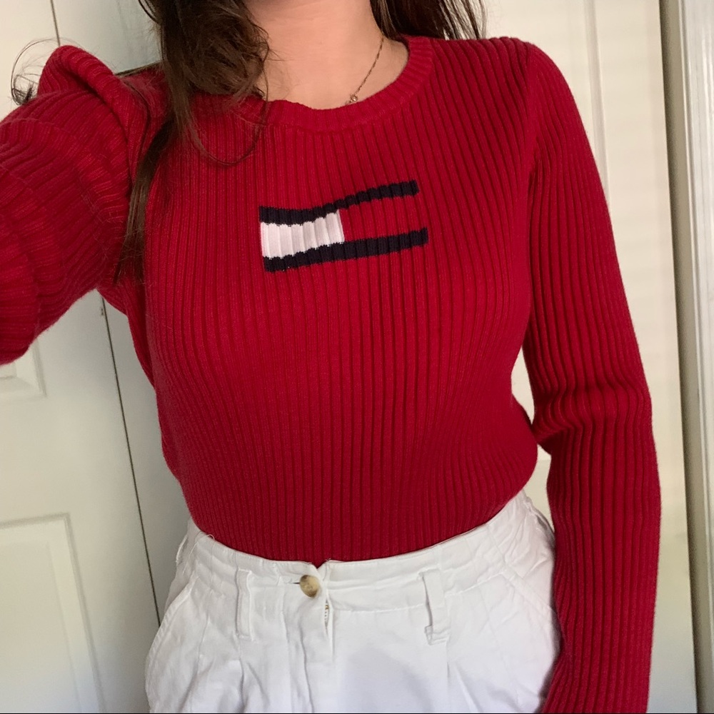 SOLD Tommy Hilfiger Vintage Red Sweater